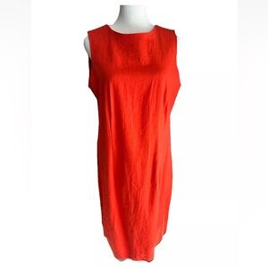 Women’s VINTAGE Orange Linen Sleeveless Dress by Morningside NWOT Sz 12